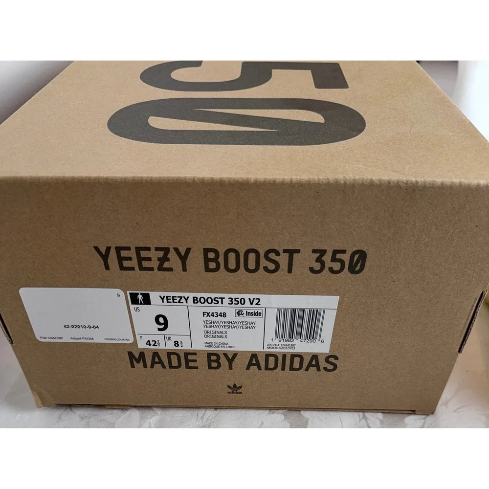 Adidas Yeezy Boost 350 V2 Yeshaya Grey White Sneakers FX4348 Mens 9